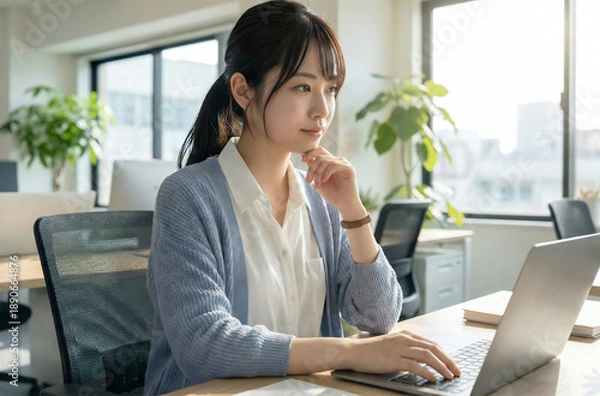 Obraz オフィスのビジネスシーン　ビジネスウーマン