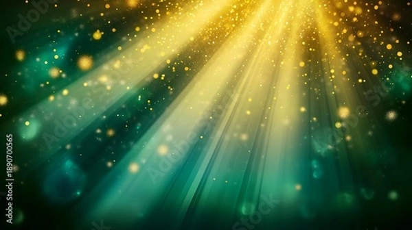 Obraz Green light burst, copy space.