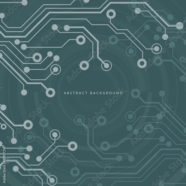 Obraz Circuit board, technology background. Vector illustration. EPS 10