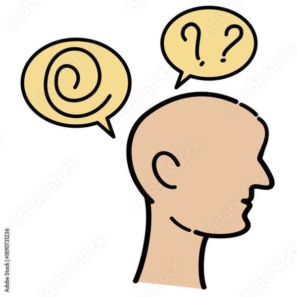 Obraz illustration representing confusion, doubt, or a questioning mind. 
