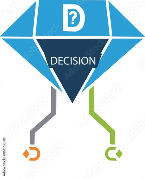 Obraz Decision Logic Diamond Icon Flat Vector for Software Programming, software development documentation, business process mapping, artificial intelligence concepts, and technical presentations.