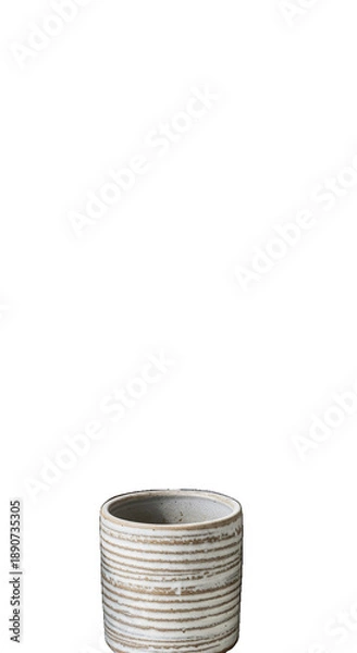 Obraz Rustic Ceramic Cup Isolated with Horizontal Texture Detailed