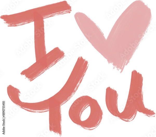 Obraz i love u Lettering