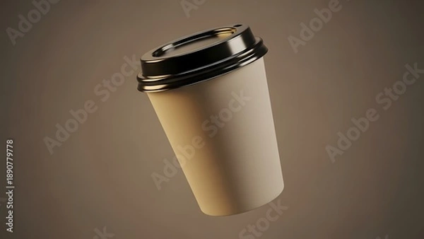 Obraz Elegant floating coffee mug template in 3D style