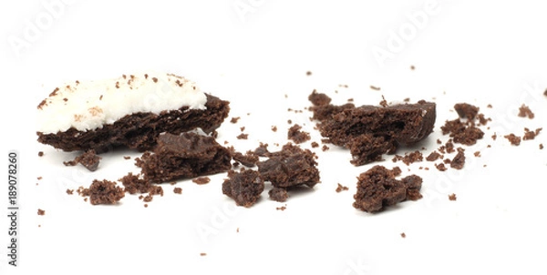 Fototapeta chocolate biscuits isolated on a white background