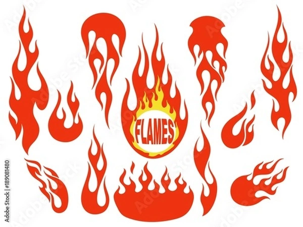 Obraz Red flame elements set
