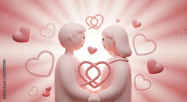 Obraz two hearts on a white background