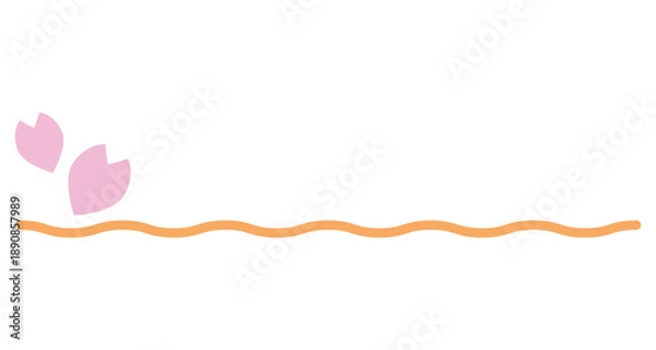 Fototapeta 桜の花びらと下線イラスト