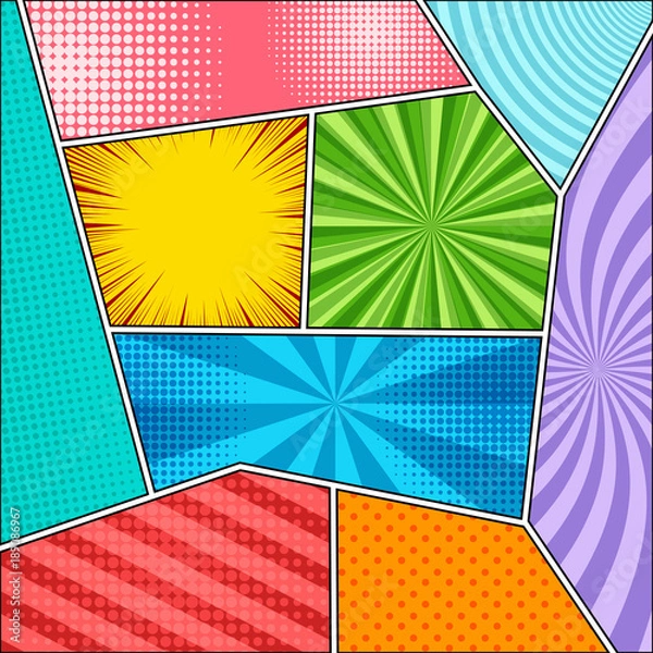 Obraz Comic book page background