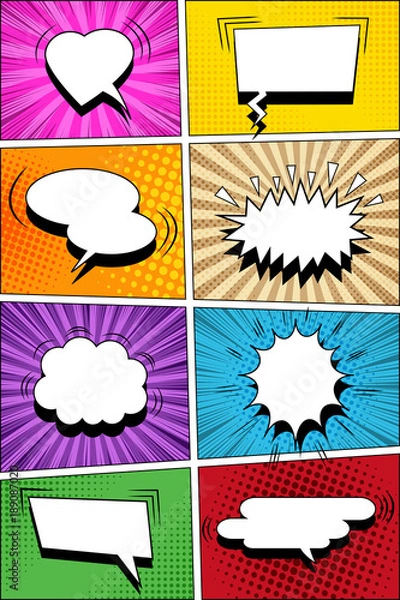 Fototapeta Colorful comic vertical background