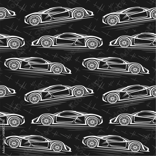 Fototapeta Vector Supercar seamless pattern