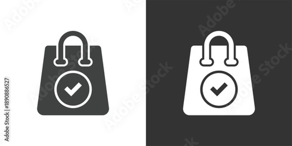 Obraz Secure Shopping icon. Solid glyph series icon