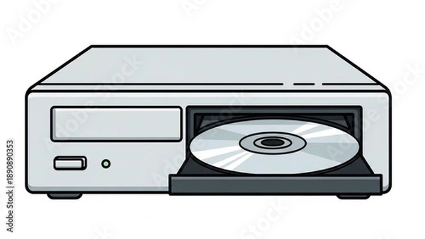 Obraz Cd player device with disc inserted electronic gadget for media playback