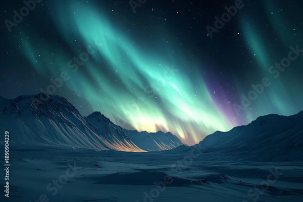 Obraz Green Aurora Landscape