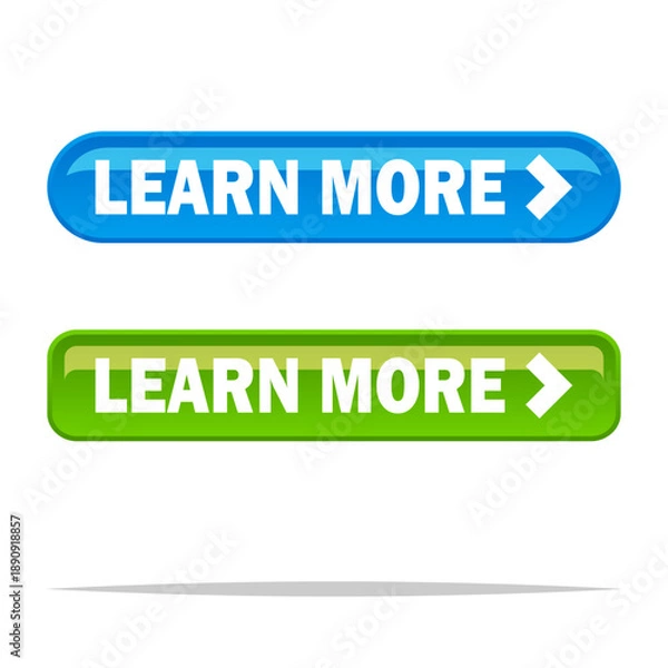 Obraz Glossy learn more button vector isolated illustration