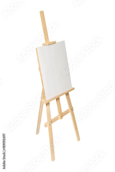 Fototapeta Easel empty for drawing isolated on white background