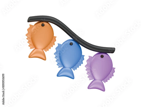 Obraz carp lantern icon 3d illustration render