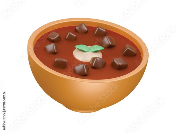 Obraz ukrainian borscht icon 3d illustration render