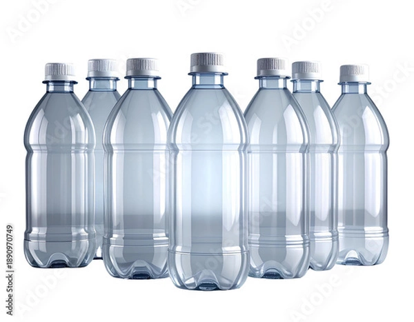 Obraz 3d render of Plastics Bottle Mockup Set transparency Background 