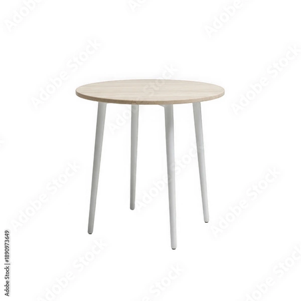 Obraz Minimalist round side table isolated on white background