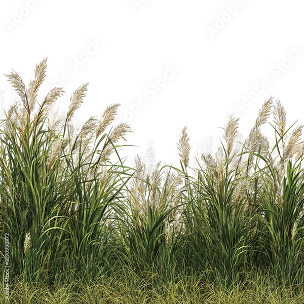 Obraz Fresh green grass patch isolated on white background