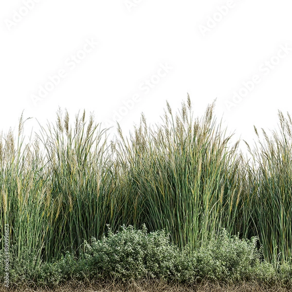 Obraz Fresh green grass patch isolated on white background