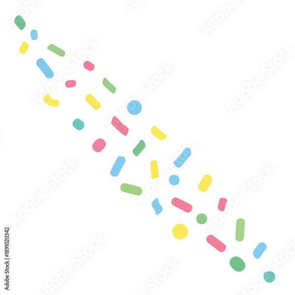 Obraz Colorful Confetti Strips and Dots Diagonal Pattern