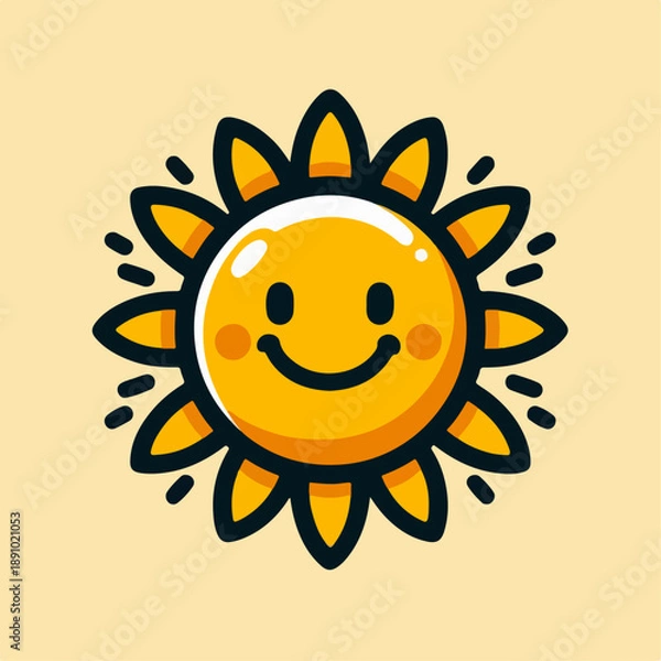 Obraz happy sun cartoon