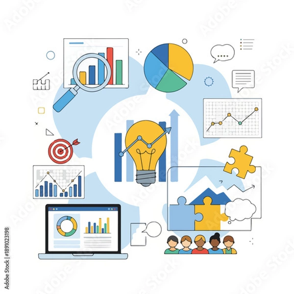 Obraz Business Analytics and Data Visualization Concept