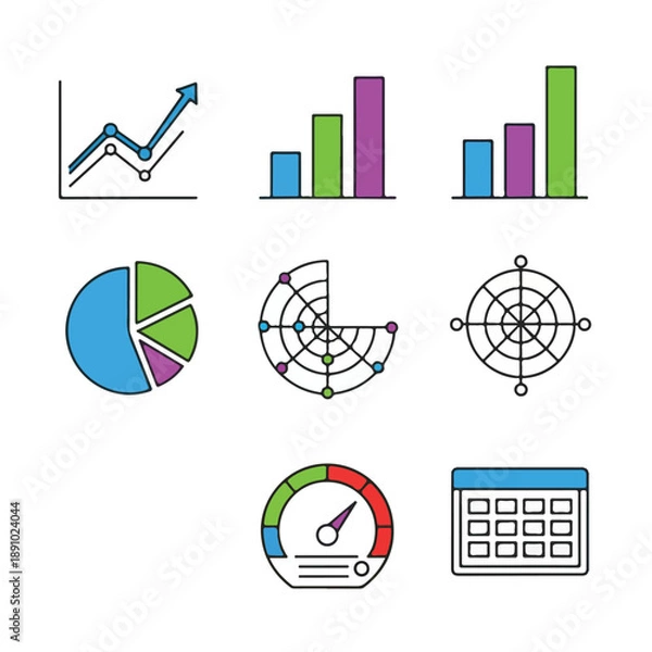 Obraz Data Analytics and Visualization Icons
