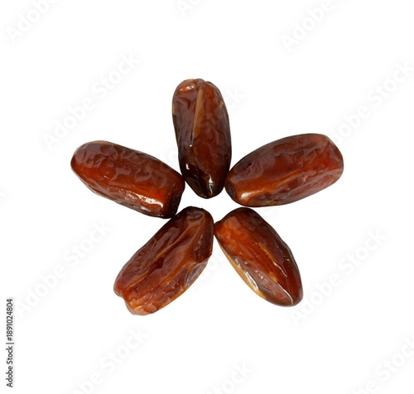 Obraz dried dates palm fruit isolated on white