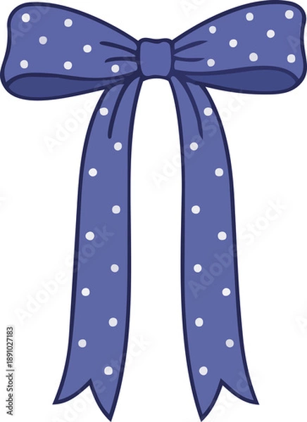 Obraz Indigo Polka Dot Hand-Drawn Bows