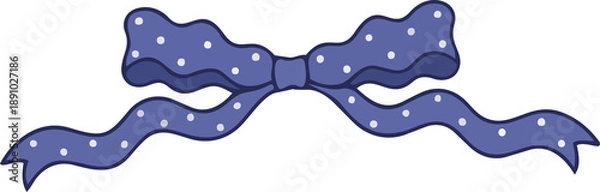 Obraz Indigo Polka Dot Hand-Drawn Bows