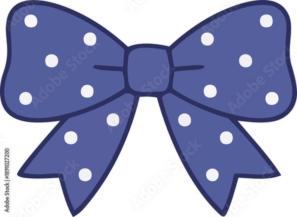 Obraz Indigo Polka Dot Hand-Drawn Bows