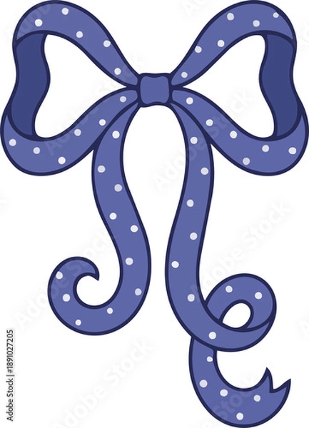 Obraz Indigo Polka Dot Hand-Drawn Bows