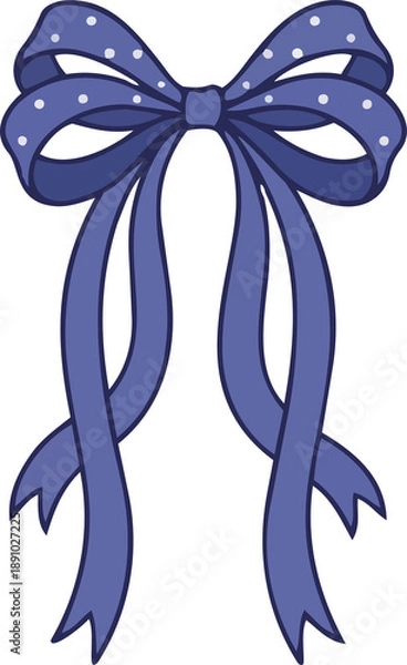 Obraz Indigo Polka Dot Hand-Drawn Bows