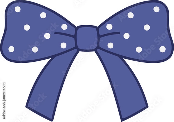 Obraz Indigo Polka Dot Hand-Drawn Bows