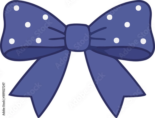 Obraz Indigo Polka Dot Hand-Drawn Bows