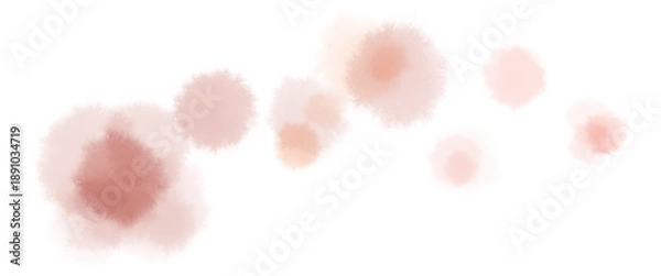 Obraz 淡いピンクの水彩風花のドットふんわりテクスチャーイラスト