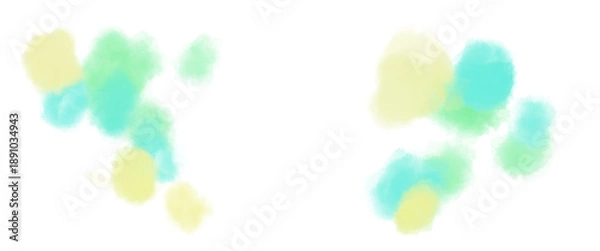 Obraz 黄緑と黄色の淡い水彩のにじむテクスチャ素材