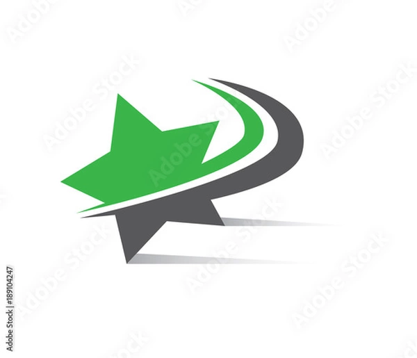 Fototapeta vector of star logo template with shadow in the leg. star move illustration