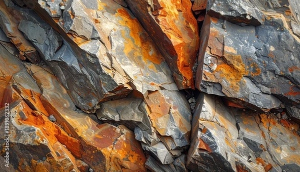 Obraz ごつごつした岩の断面,背景素材