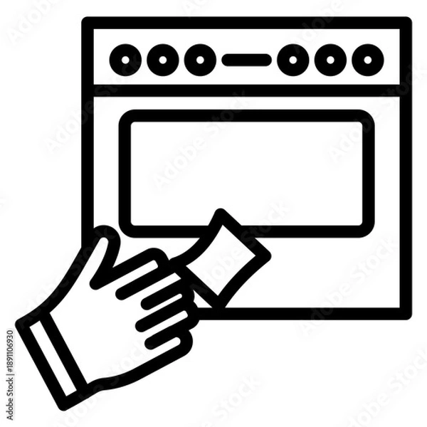 Fototapeta Oven Cleaner Vector Icon