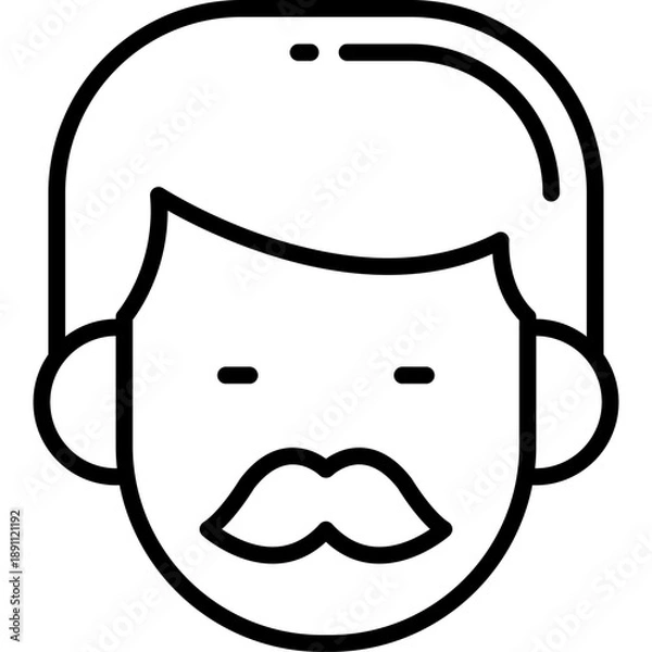 Fototapeta Mustache Vector Icon