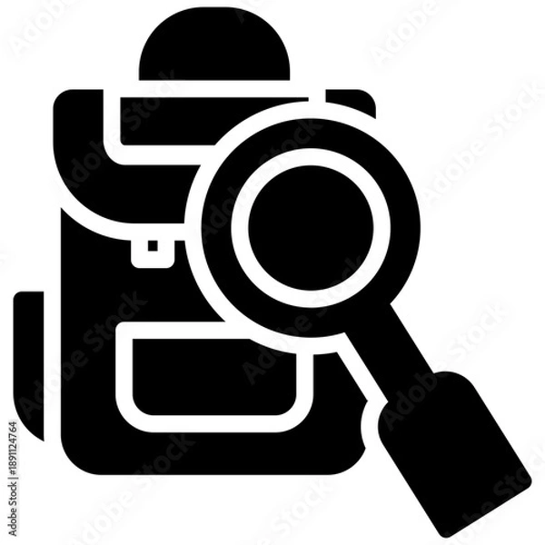 Fototapeta Backpack Glyph Icon