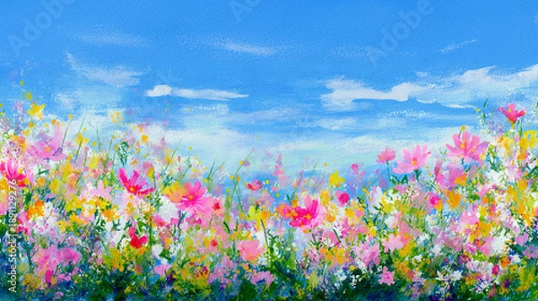 Obraz 野原に咲く花々