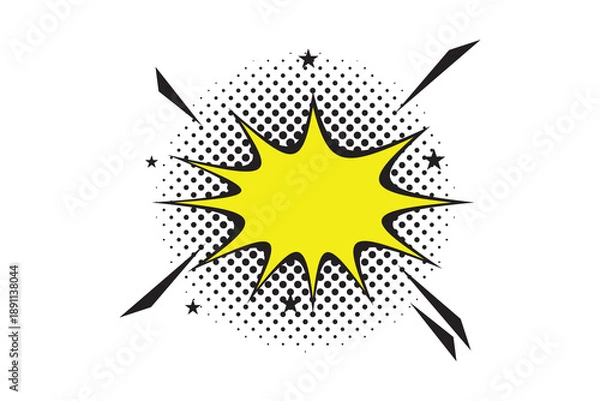 Obraz Speech Bubble icon with sunburst, halftone with Speech Bubble icon. Speech bubble comic icon, flat Cloud message box, speech bubbles collection.