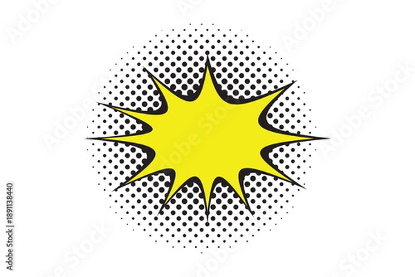 Obraz Speech Bubble icon with sunburst, halftone with Speech Bubble icon. Speech bubble comic icon, flat Cloud message box, speech bubbles collection.