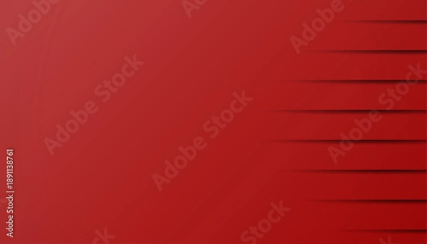 Obraz Red Abstract Geometric Background with Horizontal Lines.