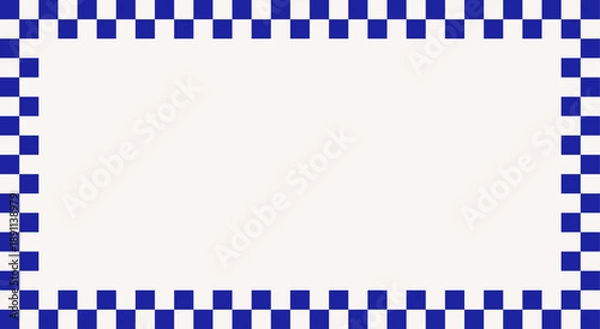 Obraz Blue and White Checkered Border Frame.